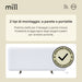 Termoconvettore a Parete Mill Invisible Gen 4 – 2000 W, Design Slim – Con piedini in alluminio