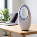 Ventilatore Senza Pale Ardes Muna Bladeless W con Telecomando, sulla scrivania, con l'anello blu acceso
