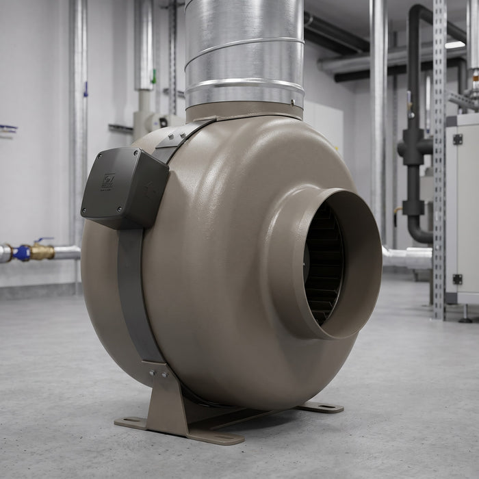 Aspiratore centrifugo assiale Vortice CA 150 Q MD, dettaglio della cassa e della morsettiera