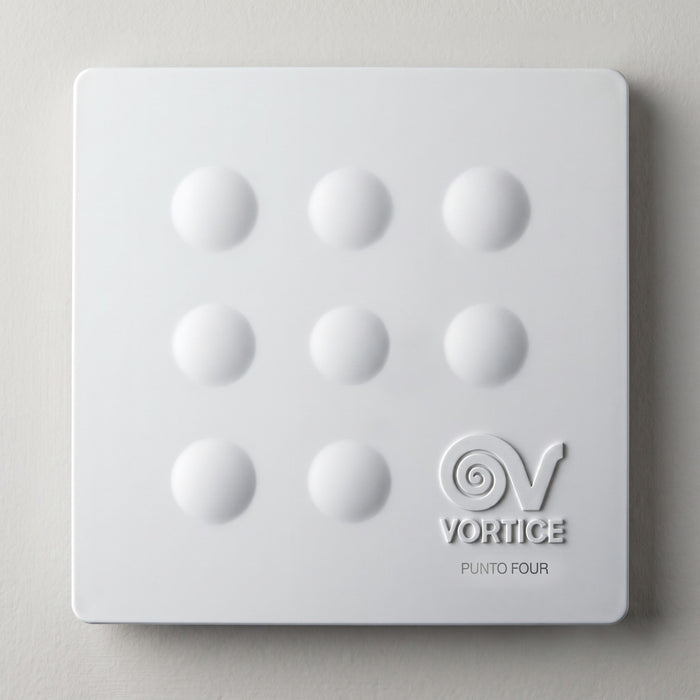 Aspiratore elicoidale da muro Vortice MFO 90/3,5 T con timer, dettaglio del frontale
