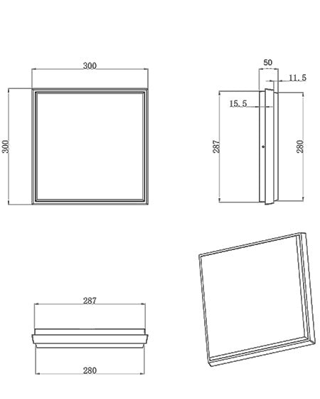 Plafoniera LED Fabas Luce Desdy 30W 3220lm Warm White Bianco/Nero IP54