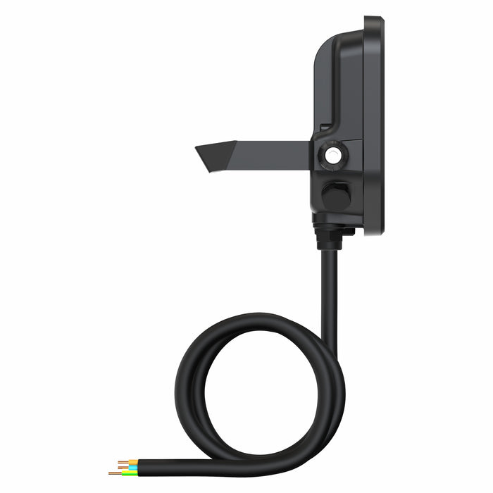 Proiettore LED da Esterno Ledvance Floodlight Gen 4 17W 2400lm IP66 – FL 20 — nero, vista di profilo con staffa e cavo