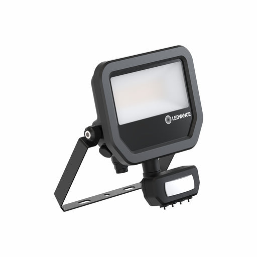 Proiettore LED da Esterno Ledvance Floodlight Gen 4 con Sensore 17W 2400lm IP65 – FL 20 SN — nero, vista diagonale con sensore