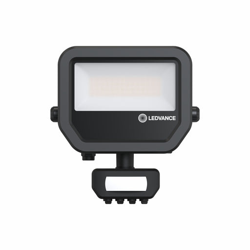 Proiettore LED da Esterno Ledvance Floodlight Gen 4 con Sensore 17W 2400lm IP65 – FL 20 SN — nero, vista frontale con sensore
