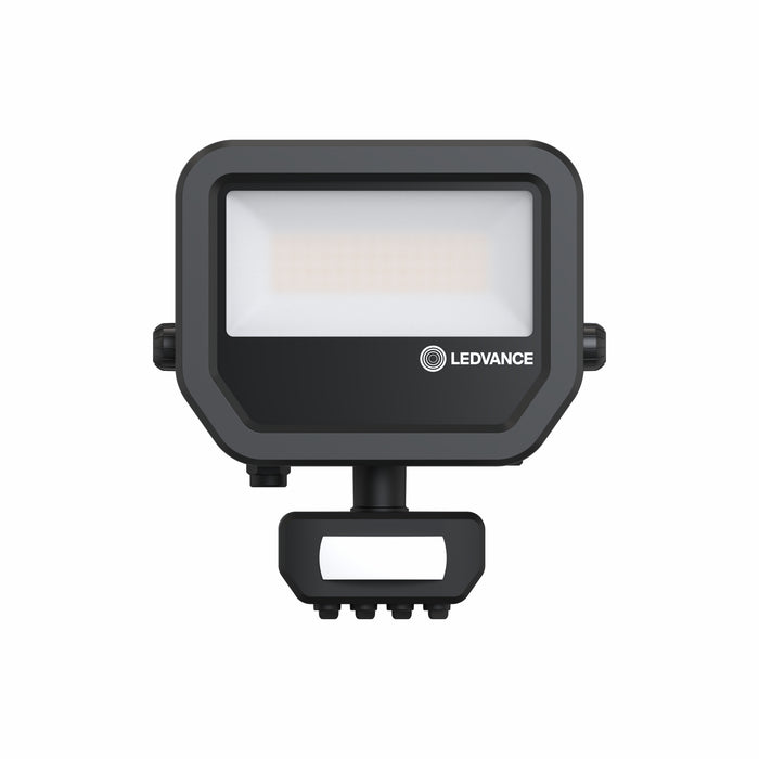 Proiettore LED da Esterno Ledvance Floodlight Gen 4 con Sensore 17W 2400lm IP65 – FL 20 SN — nero, vista frontale con sensore