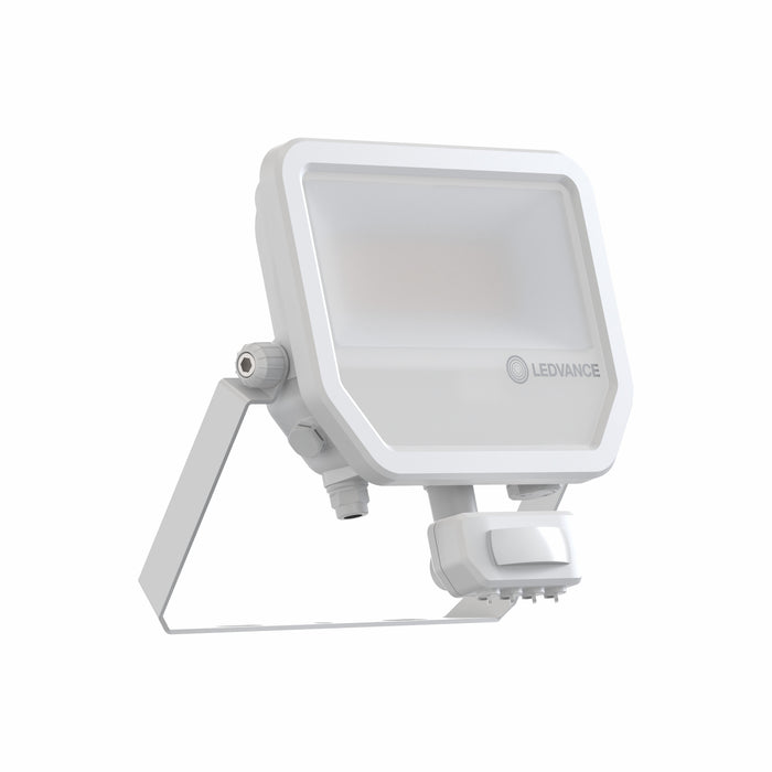Proiettore LED da Esterno Ledvance Floodlight Gen 4 con Sensore 41W 6000lm IP65 – FL 50 SN — bianco, vista diagonale con sensore