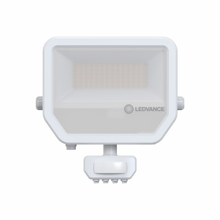 Proiettore LED da Esterno Ledvance Floodlight Gen 4 con Sensore 41W 6000lm IP65 – FL 50 SN — bianco, vista frontale con sensore