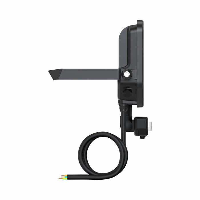 Proiettore LED da Esterno Ledvance Floodlight Gen 4 con Sensore 41W 6000lm IP65 – FL 50 SN — nero, vista di profilo con staffa e cavo