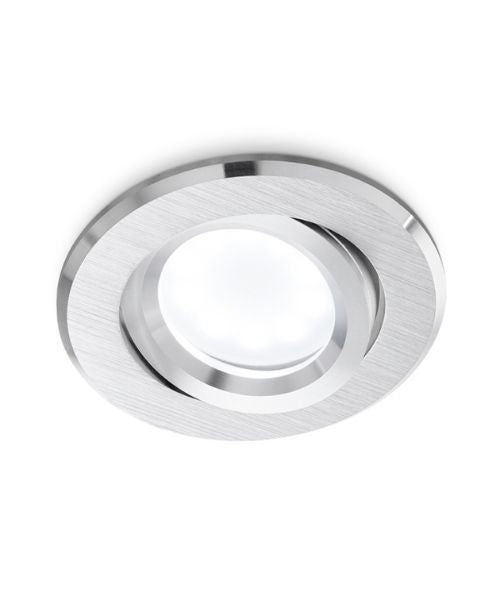 GEA LED faretto ad incasso orientabile tondo interno alluminio spazzolato GU10