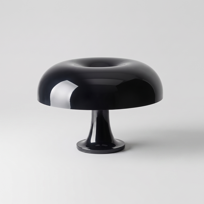 Lampada da Tavolo Artemide Nessino Nera vista tre quarti su fondo neutro