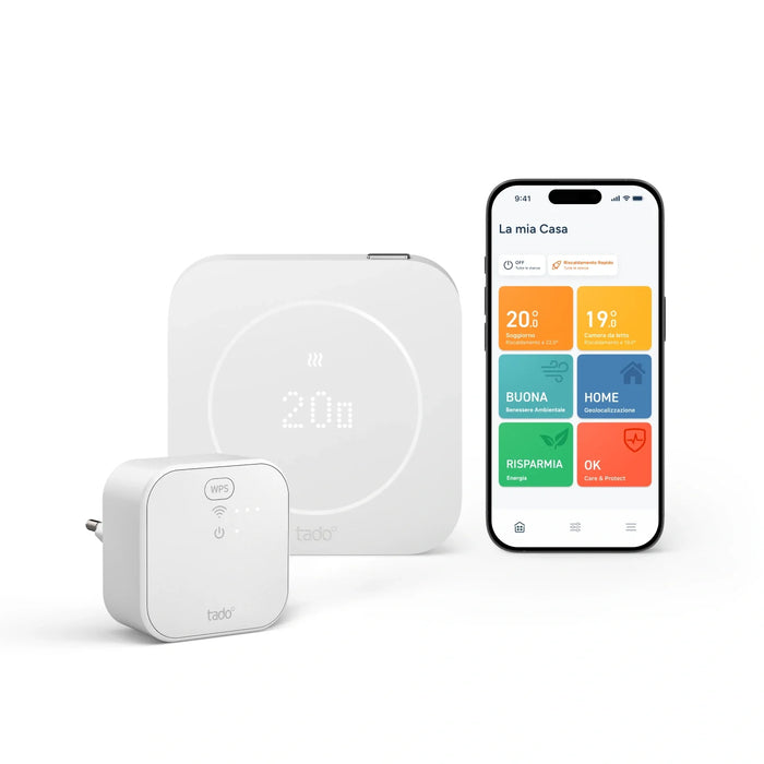 Tado termostato intelligente cablato X starter kit con bridge bianco