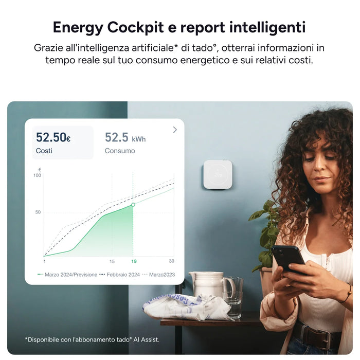 Tado termostato intelligente cablato X starter kit con bridge bianco