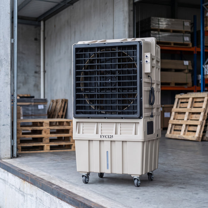 Raffrescatore Evaporativo Portatile Silenzioso KRS EVC125, nel magazzino, in zona carico