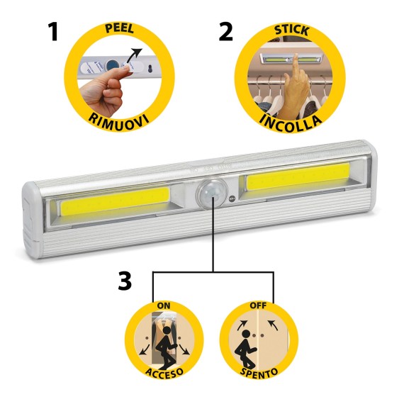 MINI REGLETTE LED COB CON RILEVATORE DI MOVIMENTO SMARTY