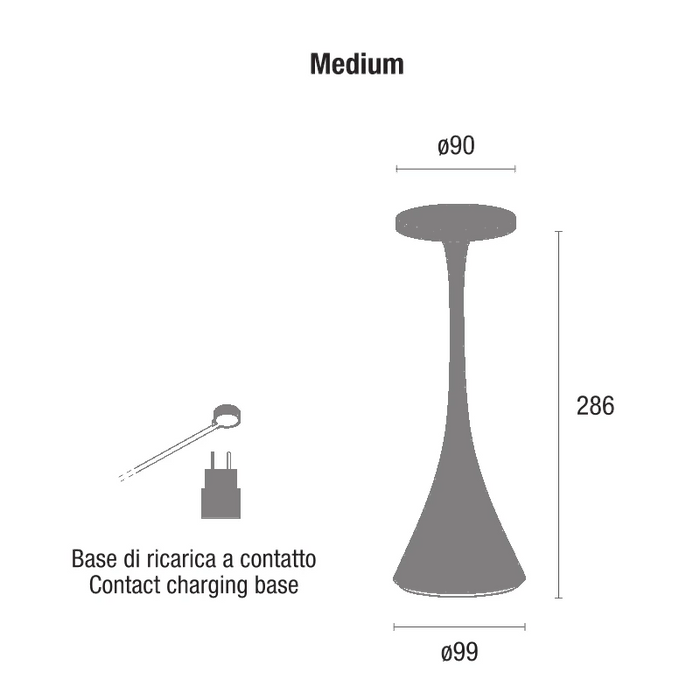 LAMPADA RICARICABILE A LED FUNNY MEDIUM
