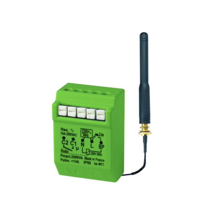 MODULO RELÈ ELETTRONICO PASSO PASSO TEMPORIZZABILE, 2000W, SISTEMA RADIO POWER, AD INCASSO, CON ANTENNA ESTERNA