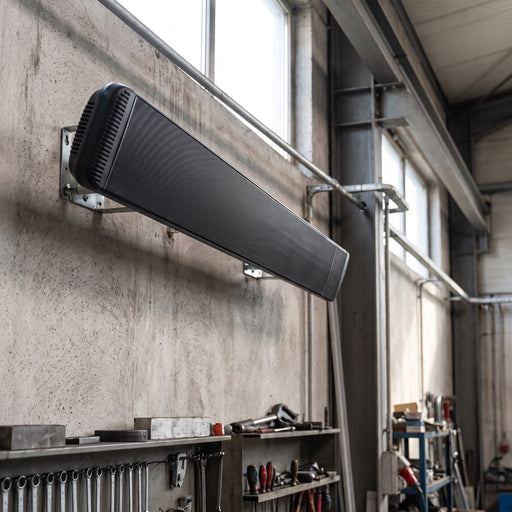 Riscaldatore a Infrarossi Moel Hot Top 3200W con Dimmer, montato in alto nel capannone