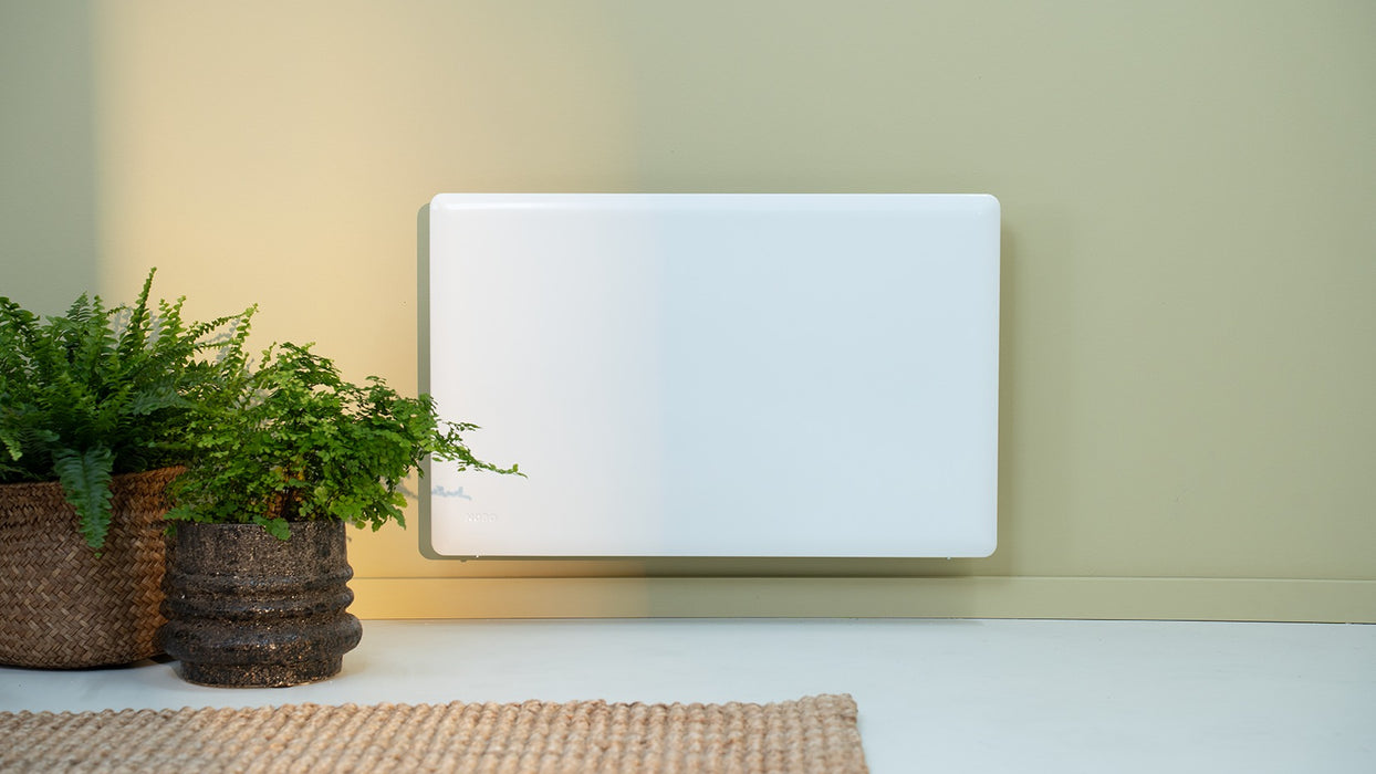 Radiatore Nobo Top installato a parete accanto alle piante