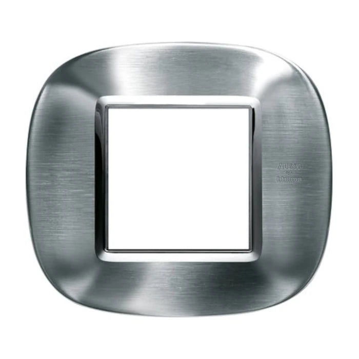 PLACCA ELLITTICA 2 MODULI- INOX SPAZZOLATO ALESSI