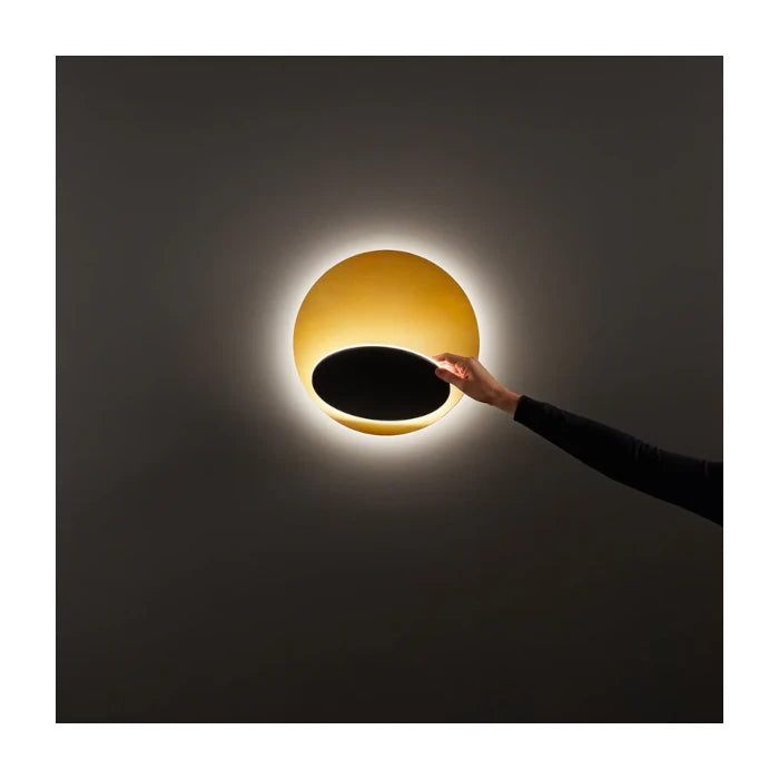 PLAFONIERA IN ALLUMINIO DRUM ORO PER SOFFITO O PARETE