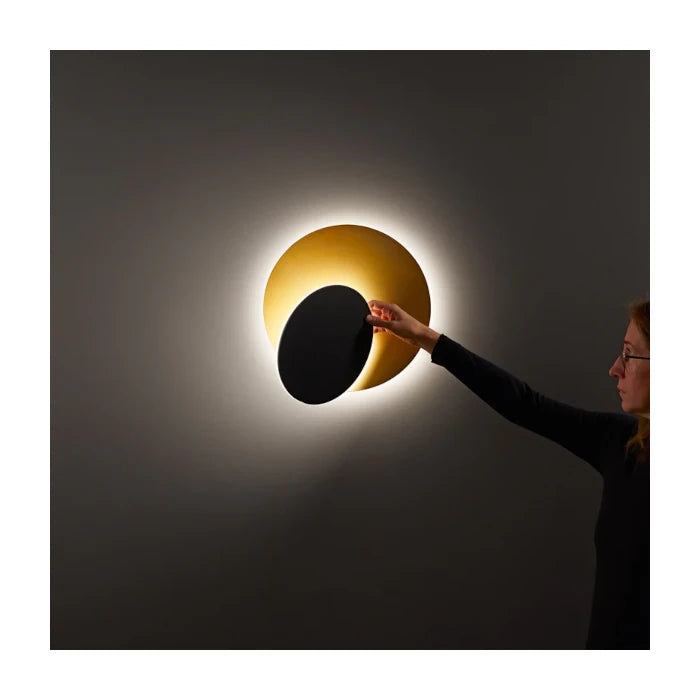 PLAFONIERA IN ALLUMINIO DRUM ORO PER SOFFITO O PARETE