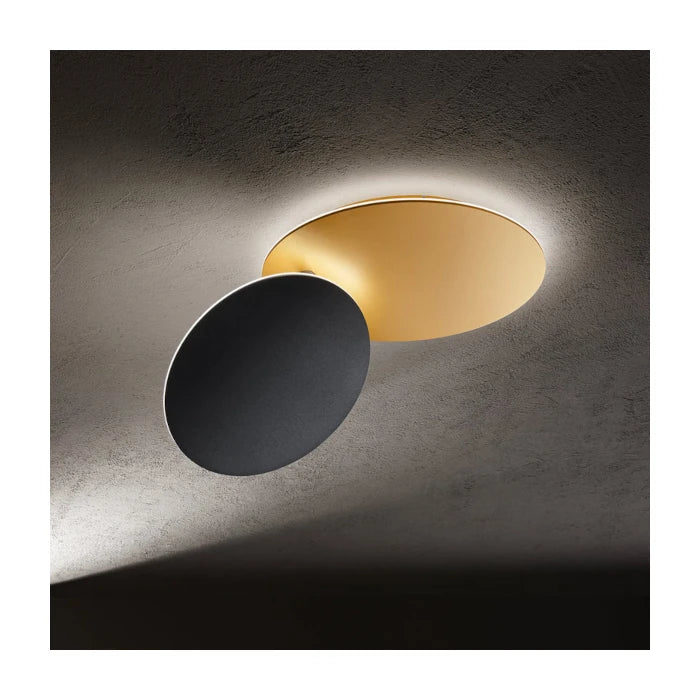 PLAFONIERA IN ALLUMINIO DRUM ORO PER SOFFITO O PARETE