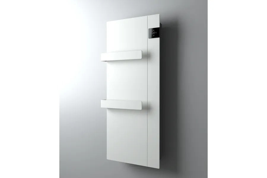 Radiatore scaldasalviette Radialight Onsen 40x90 bianco ghiaccio, vista di tre quarti