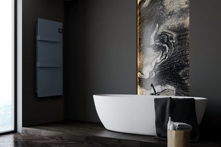 Radialight Onsen grigio antracite installato a parete in bagno