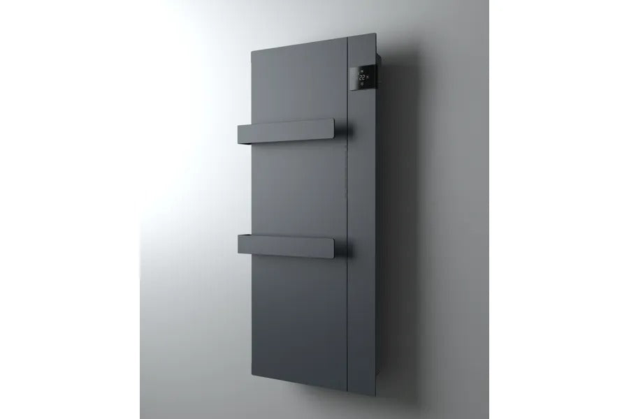 Radiatore scaldasalviette Radialight Onsen 40x90 grigio antracite, vista di tre quarti