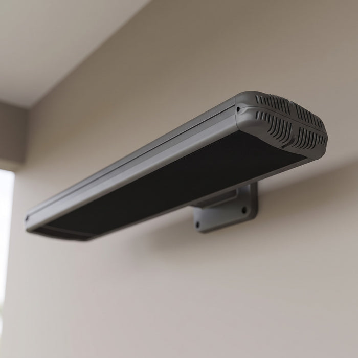Riscaldatore a infrarossi Moel Hot Top 1500W, dettaglio del corpo e della staffa