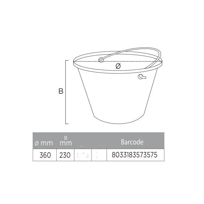 Fumasi Secchio Da Muratore Rosso D.360mm - 660029