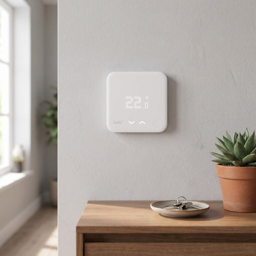 Termostato Cablato Tado V3+ Kit di Base Smart Bianco/Nero, sopra il mobiletto dell'ingresso