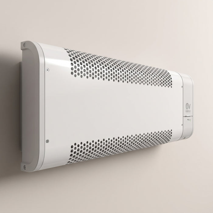 Termoventilatore da parete Vortice Microrapid T 2000-V0, dettaglio della griglia forata