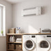 Termoventilatore da parete Vortice Microrapid T 2000-V0, installato in lavanderia