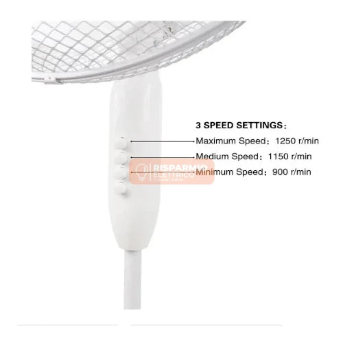 VENTILATORE DA PAVIMENTO AIGOSTAR DAISY 33JTP Ø45 CM – 40 W, SILENZIOSO