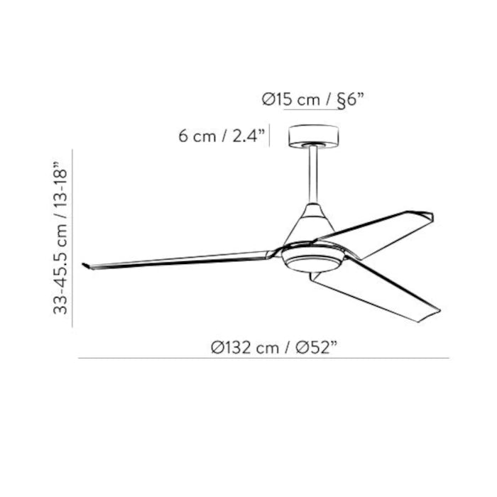 VENTILATORE DA SOFFITTO BORA BIANCO 132 CM – ACB V2516523B