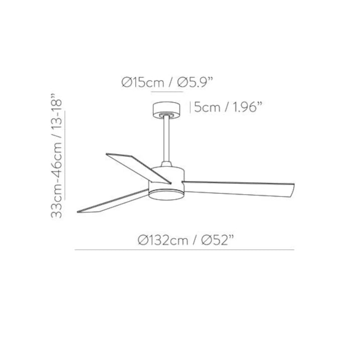 VENTILATORE DA SOFFITTO SHAMAL REVERSIBILE BIANCO/FAGGIO 132 CM – ACB V2522030B