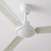 Ventilatore da soffitto Vortice Nordik Evolution R 160/60, dettaglio del motore e delle tre pale