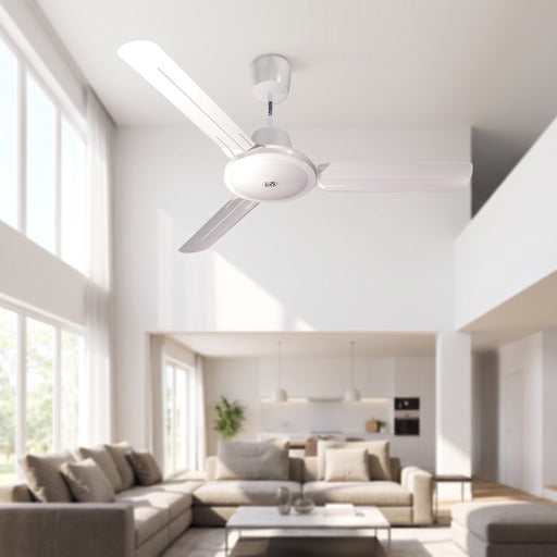 Ventilatore da soffitto Vortice Nordik Evolution R 160/60, installato al soffitto in un ambiente open space