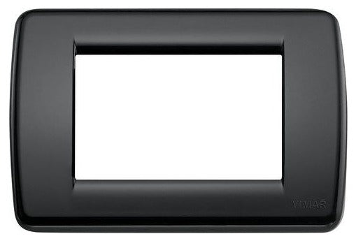 Placca Vimar Idea Rondò 3 moduli in tecnopolimero nero