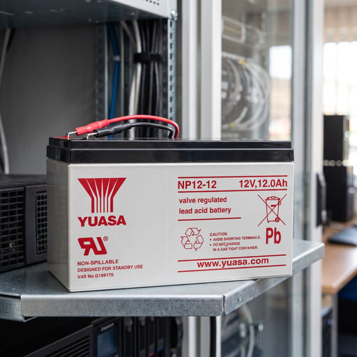 Batteria al Piombo Sigillata Yuasa NP 12V 12Ah, nel gruppo di continuità a rack