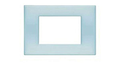 Placca 3 Posti Bticino Light Blu/Ambra/Bianco Opalino