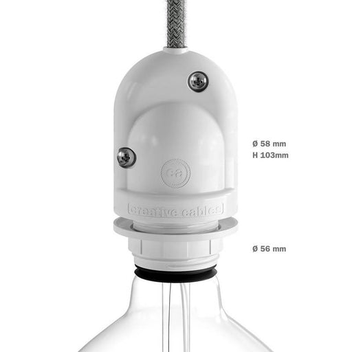 Portalampada Cablabile da Esterno E27 Creative-Cables Eiva IP65 Bianco/Nero